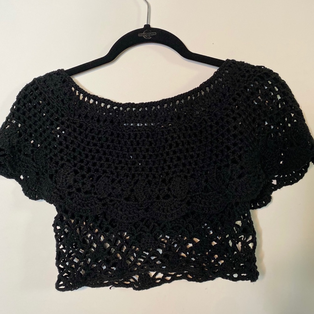 Knit Black Crop Top